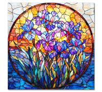 KaayeeWood Wooden Jigsaw Puzzles-231 Pieces Purple Glass Iris Unique Shape Wooden Puzzles for Adults, Challenge Wood Puzzles with Wood Box, Birthday Gifts for Family Friend(10.4 * 10.4 in)