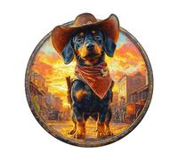 KaayeeWood Wooden Jigsaw Puzzles-250 Pieces Guardian of the Town Unique Shape Wooden Puzzles for Adults, Challenge Wood Puzzles with Wood Box, Birthday Gifts for Family Friend(13.4 * 12.8in)