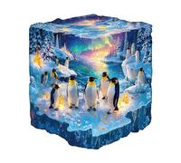 KaayeeWood Wooden Jigsaw Puzzles-265 Pieces Frozen polar Penguin Unique Shape Wooden Puzzles for Adults, Challenge Wood Puzzles with Wood Box, Birthday Gifts for Family Friend(13.4 * 12.2in)