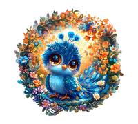 KaayeeWood Wooden Jigsaw Puzzles-265 Pieces Little Peacock Unique Shape Wooden Puzzles for Adults, Challenge Wood Puzzles with Wood Box, Birthday Gifts for Family Friend(13.4 * 13.2in)