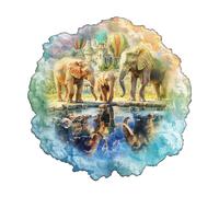 KaayeeWood Wooden Jigsaw Puzzles-275 Pieces Mammoth-My Wish Unique Shape Wooden Puzzles for Adults, Challenge Wood Puzzles with Wood Box, Birthday Gifts for Family Friend(13.4 * 13.4in)