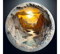 KaayeeWood Wooden Jigsaw Puzzles-300 Pieces Vision Inside The Cave Unique Shape Wooden Puzzles for Adults, Challenge Wood Puzzles with Wood Box, Birthday Gifts for Family Friend(13.4 * 13.4in)