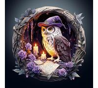 KaayeeWood Wooden Jigsaw Puzzles-300 Pieces Witch Owl Unique Shape Wooden Puzzles for Adults, Challenge Wood Puzzles with Wood Box, Birthday Gifts for Family Friend(13.4 * 13.1in)