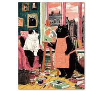 KaayeeWood Wooden Jigsaw Puzzles-423 Pieces Painter’s Cat Corner Unique Shape Wooden Puzzles for Adults 14+, Challenge Wood Puzzles with Wood Box, Birthday Gifts for Family Friend(17.3 * 13 in)