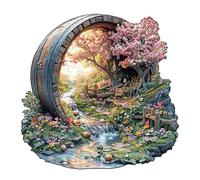 KaayeeWood Wooden Puzzle for Adults-200 Pieces 3D Visual Effects Barrel of Spring Unique Shape Advanced Wooden Jigsaw Puzzle for Adult,Challenge Wood Jigsaw Puzzles,Best Gift,Home Decoration