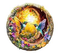 KaayeeWood Wooden Puzzle for Adults-200 Pieces Hummingbird in the Cave Unique Shape Advanced Wooden Jigsaw Puzzle for Adult,Challenge Wood Jigsaw Puzzles,Best Gift,Home Decoration
