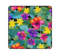 kaayhb Hawaiian Colorful Flower 2 Waterproof Picnic Mat Foldable Outdoor Blanket for Beach Park Camping Travel Essentials Gift