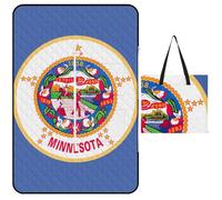 kaayhb Minnesota State Flag Waterproof Picnic Mat Foldable Outdoor Blanket for Beach Park Camping Travel Essentials Gift