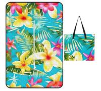 kaayhb Summer Hawaiian Waterproof Picnic Mat Foldable Outdoor Blanket for Beach Park Camping Travel Essentials Gift
