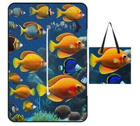 kaayhb The Underwater World Tropical Fish Waterproof Picnic Mat Foldable Outdoor Blanket for Beach Park Camping Travel Essentials Gift