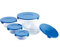 Kabalo 5 Piece Blue Salad Bowl Set With Lids Dishwasher Kitchen Food Storage Container