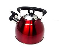 Kabalo Red Stainless Steel Whistling Kettle 2.5L Stove Top Hob Kitchenware Tea Camping