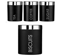 Kabalo Set of 4 Tea Coffee Sugar Biscuit Kitchen Storage Canisters Jars Containers Set