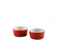 Kabalo Souffle Dessert, Pudding, Snack, Muffin, Cupcake & Crème Brulee Bowl Set Of 2 Red Kitchen Ceramic Ramekin Dish