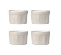Kabalo Souffle Dessert, Pudding, Snack, Muffin, Cupcake & Crème Brulee Bowl Set Of 4 Beige Kitchen Ceramic Ramekin Dish