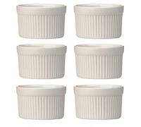 Kabalo Souffle Dessert, Pudding, Snack, Muffin, Cupcake & Crème Brulee Bowl Set Of 6 Beige Kitchen Ceramic Ramekin Dish