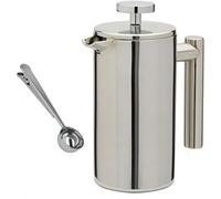 Kabalo Stainless Steel Double Wall Cafetiere Filter/Plunger Coffee & Tea Maker - 1000ml 8 Cups
