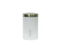 Kabalo White Kitchen Large Airtight Biscuit Barrel Jar Cookie And Food Stainless Steel Storage Canister Tin