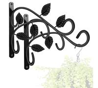 KABB 2 PCS Metal Hanging Hook Plants Brackets, 12 Inch Iron Wall Mount Bracket Durable Rust-Resistant Plant Hanger Hook for Hanging Plants Bird Feeder Wind Chimes Lantern