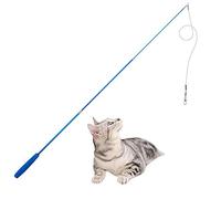 KABB Retractable Cat Wand, Interactive Catcher Teaser Cat Toy 3-Section Teaser Wand Fishing Pole Toy Exerciser for Cats and Kittens (All Breed Sizes, Blue)