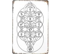 Kabbalah Tree Of Life Posters Wall Art Metal Print Modern Home Bedroom Decor Posters,Room Aesthetics Decorative 8x12 Inch