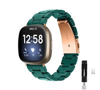 Kabbba Resin Watch Band Compatible with Fitbit Versa 4/Sense 2/Versa 3/Fitbit Sense, Lightweight Adjustable Fashion Bracelet Wristband Replacement for Women Men with Stainless Metal Buckle