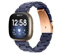 Kabbba Resin Watch Band Compatible with Fitbit Versa 4/Sense 2/Versa 3/Sense 1, Lightweight Adjustable Fashion Bracelet Wristband Replacement for Women Men with Stainless Metal Buckle