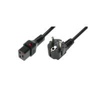 Kabel zasilający serwerowy 3x1,5 Schuko kątowy/IEC C19 prosty M/Ż czarny IEC-EL2