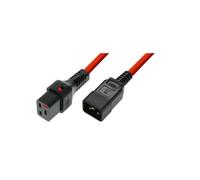 Kabel zasilający serwerowy z blokadą IEC LOCK 3x1,5mm2 C20 prosty/C19 prosty M/Ż