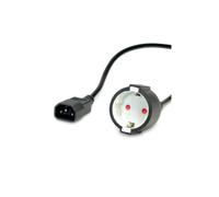 Kabel zasilający VALUE, złącze C14 do żeńskiego złącza Schuko, czarny, 0,3 m