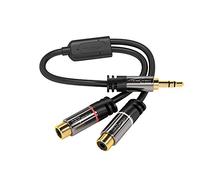 KabelDirekt - 0.2m 3.5mm to RCA Adapter (Adapter 2 x RCA female to 3.5mm male) PRO Series