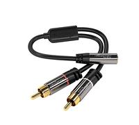 KabelDirekt - 0.2m 3.5mm to RCA Adapter (Adapter 2 x RCA male to 3.5mm female) PRO Series