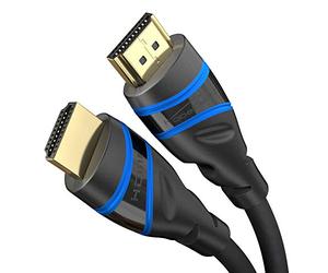 KabelDirekt - 10K & 8K HDMI 2.1 Cable - 2m, Black-Blue, certified | HDMI 2.1b - Ultra High Speed Cable, for PC, PS5 or Xbox, monitor or TV/black