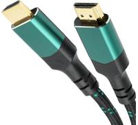 KabelDirekt - 10K & 8K HDMI Cables, HDMI 2.1b - Highly flexible, metal connectors + braiding - 1.5m (8K at 60Hz, PC, PS5, XB, monitor and TV - Black-Green)