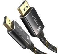 KabelDirekt - DisplayPort 2.1/DP 2.1 Cable - 1m - Break-resistant Metal Connectors + Braiding, DP80 with 80 Gbit/s for Gaming PCs/Graphics Cards, FreeSync/G-Sync, up to 16K@60Hz, 8K@120Hz, 4K@240Hz