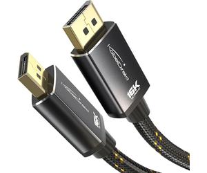 KabelDirekt - 16K DisplayPort Cable 2.1 - 3m - DP80, nylon | Maximum performance for tomorrow's games: The UHBR cable (DP80) following the DisplayPort 2.1 standard enables UHD