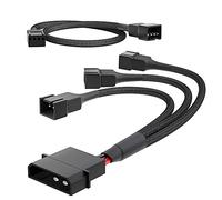 KabelDirekt - 2-pin Molex 12V to 3 x 15cm 2-pin fan Y-cable + 30cm PWM fan extension cable
