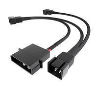 KabelDirekt - 20-20-20cm 4-pin Molex (5.25“) 12V to 3 x 3-pin 2-pole connector fan distribution cable