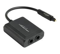 KabelDirekt - 2x TOSLINK splitters, 1-to-2 distributor - 1 audio source, 2 output devices (SPDIF splitter, optical Y-Adapter - 2-Out: soundbar, amplifier/HiFi system, TV - Black)