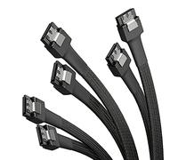 KabelDirekt - 3x SATA 3 cables 6Gb/s - 30cm, straight connector (data cable, 6Gbit/s, SATA III/Serial ATA, L connector, set of 3 cables, connects hard drives/SSDs/hard disks to the motherboard, black)