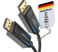 KabelDirekt - 4K & 8K DisplayPort Cable, 240Hz - 5x 2m - Available in 1-5m - DP Cable for all DisplayPort connections (DP 1.4, achieves 8K@60Hz on PCs, Laptops, Gaming Monitors, black)