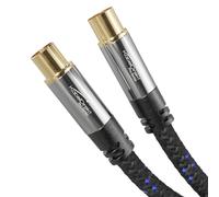 4K aerial cable, coaxial antenna cable, TV cable, Nylon braided - 0.5m - television cable with break-proof metal plugs, digital & analogue TV (male to female for DVB-C, DVB-T, DVB-S) - CableDirect