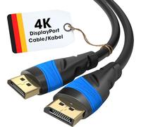 KabelDirekt - 4K DisplayPort Cable - 10m - DP Cable, Developed in Germany - Available in 0.5-10m (Display Port monitor cable for PC/Laptop and monitor at 4K@60Hz, gaming at 144Hz, Dolby Audio, black)