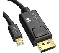 KabelDirekt - 4K Thunderbolt Cable/Mini DisplayPort to DisplayPort Cable - 2m - with special A.I.S. shielding in DisplayPort connector, Mini DisplayPort/Thunderbolt 1 & 2 for PC, laptop & Mac