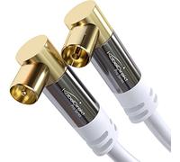 KabelDirekt - 4K TV Aerial Cable, Coaxial Cable, 90° Angled - 2m - Digital & Analogue - Available in 0.5-20m (Angled Plug/Socket, DVB-C/DVB-T/DVB-S, white)