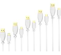 KabelDirekt - 5 x 0.5m Micro USB Cable (USB 2.0, Synch & Charge Cable, white) TOP Series