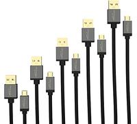 KabelDirekt - 5 x 1.5m Micro USB Cable (USB 2.0, Synch & Charge Cable, nylon) PRO Series