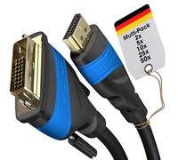 KabelDirekt - 5x HDMI Extension Cable with special A.I.S. shielding - 3m (4K@60Hz for Ultra HD, HDMI Extender for PS4/PS5/Xbox, ARC, Highspeed with Ethernet)