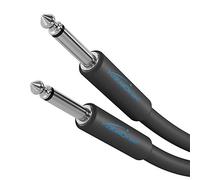 KabelDirekt - 6.3mm headphone jack lead/instrument cable, guitar lead - 3m (mono audio cable with jack plugs for electric/bass guitars, keyboards/synthesisers, to connect to amps, black)