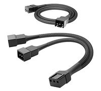 KabelDirekt - 60cm 3-pin fan extension cable + 15cm 3-pin fan to 2 x 3-pin Y-cable